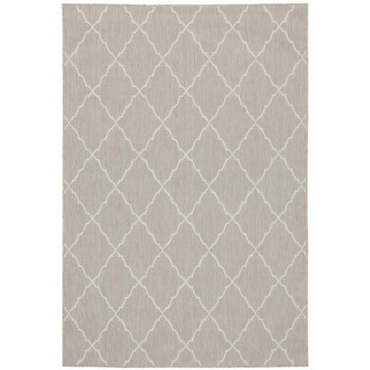 3' X 5' Gray and Ivory Indoor Outdoor Area Rug - FurniFindUSA