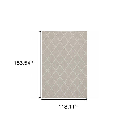 3' X 5' Gray and Ivory Indoor Outdoor Area Rug - FurniFindUSA