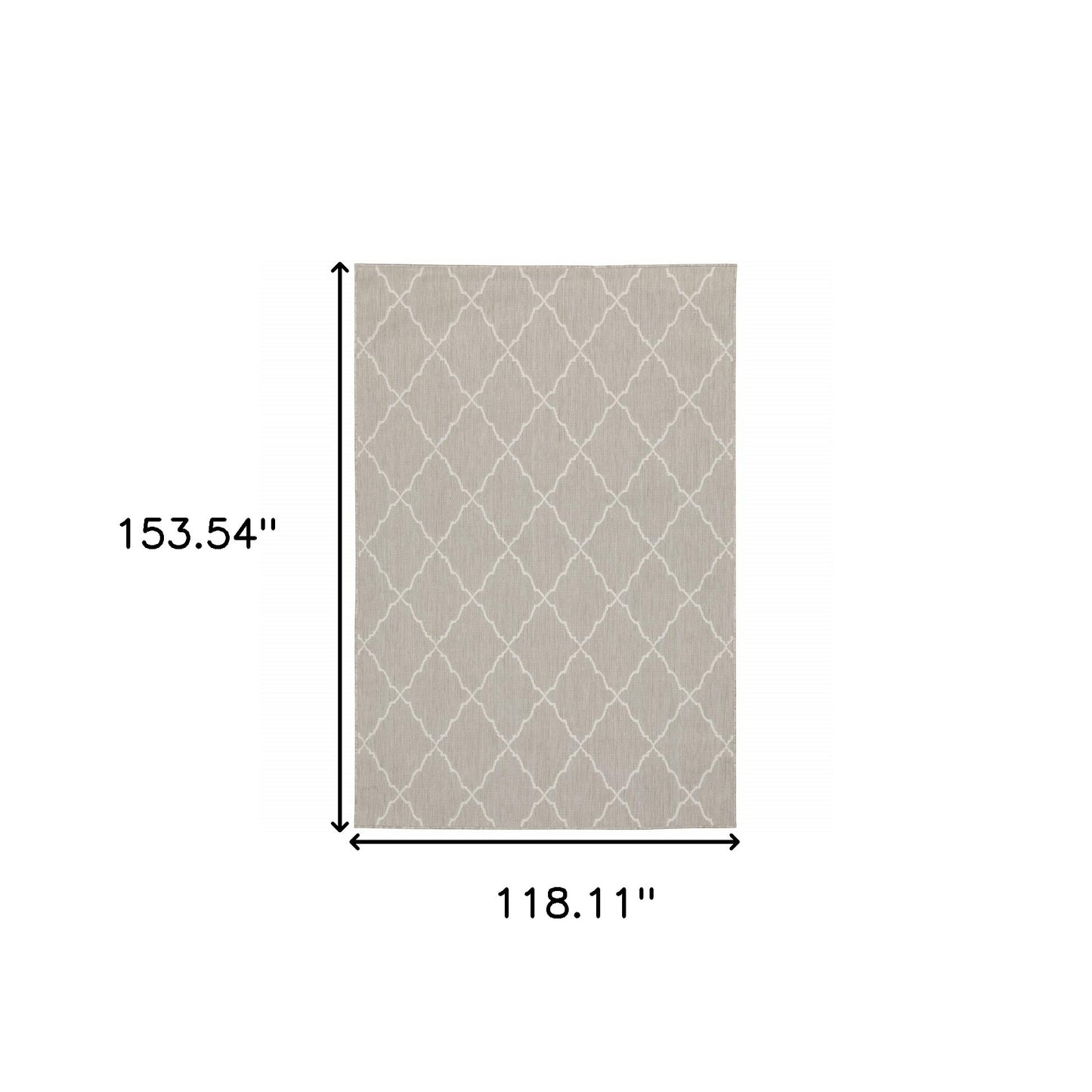 5' X 7' Gray and Ivory Indoor Outdoor Area Rug