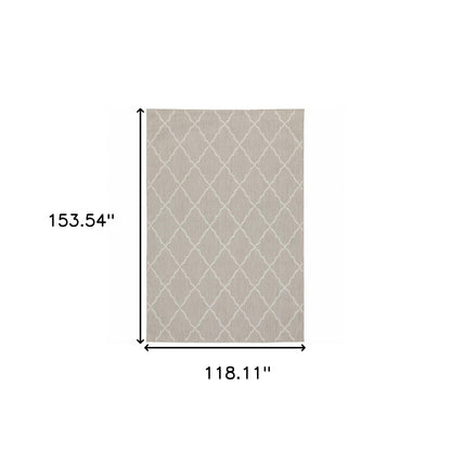 5' X 7' Gray and Ivory Indoor Outdoor Area Rug