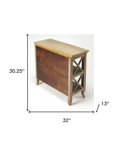 30" Brown Two Tier Standard Bookcase - FurniFindUSA
