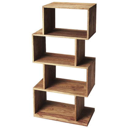 48" Brown Wood Three Tier Bookcase HomeRoots