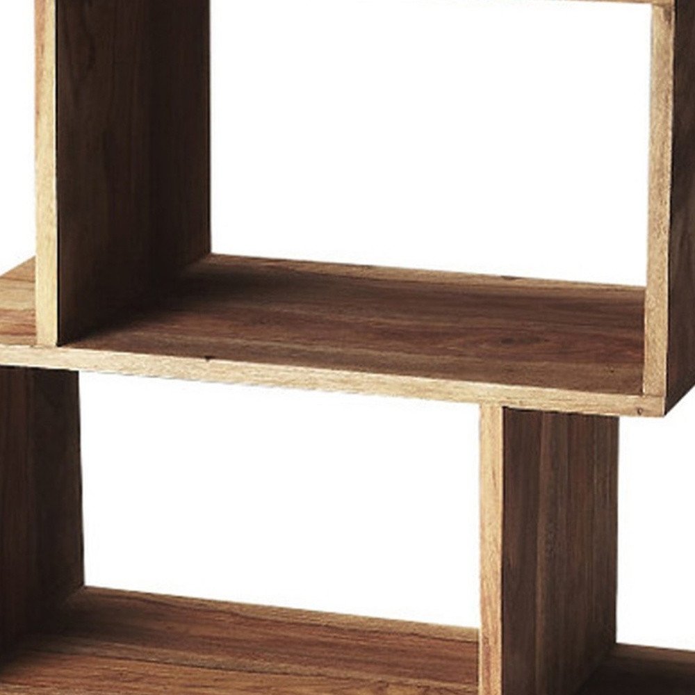 48" Brown Wood Three Tier Bookcase HomeRoots