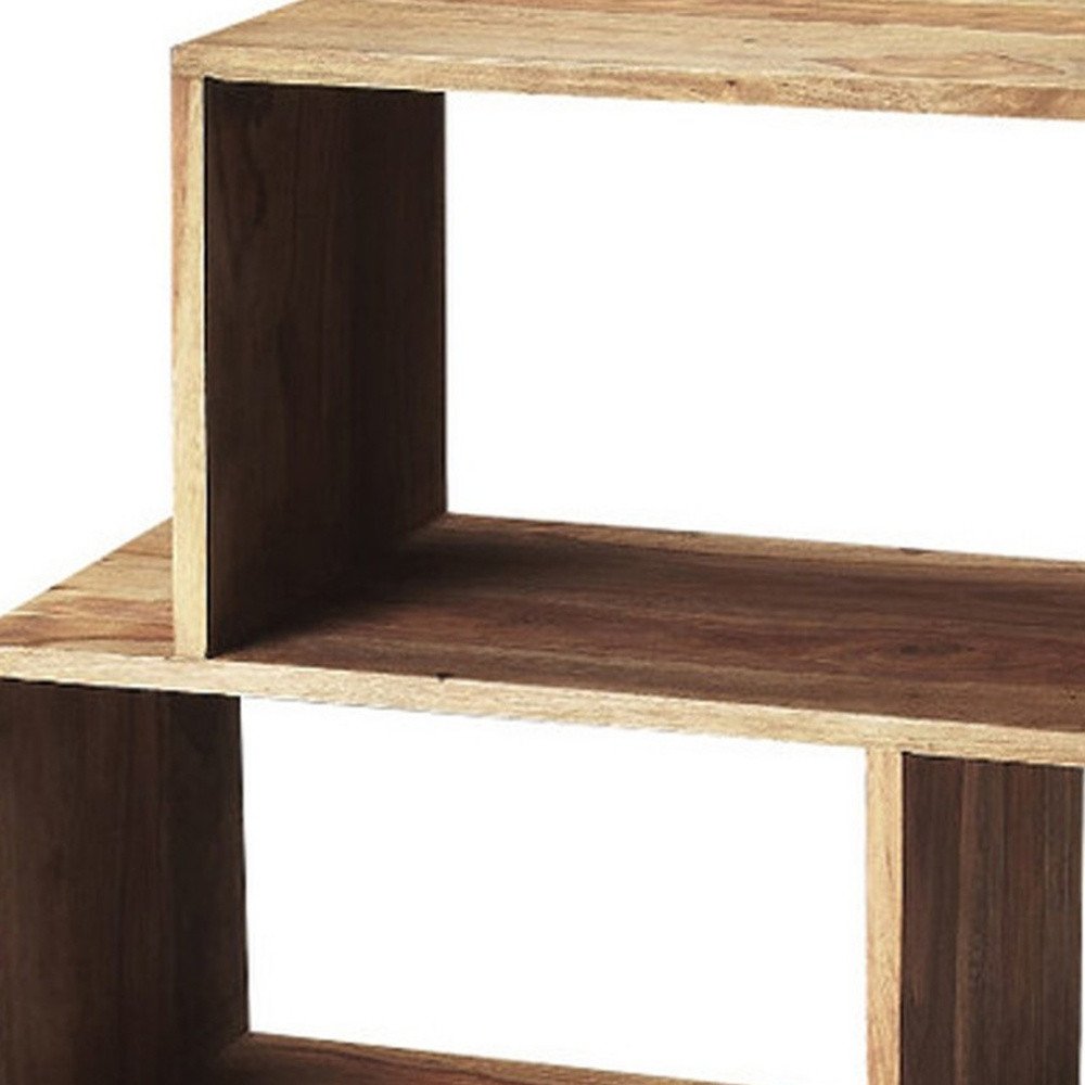 48" Brown Wood Three Tier Bookcase HomeRoots