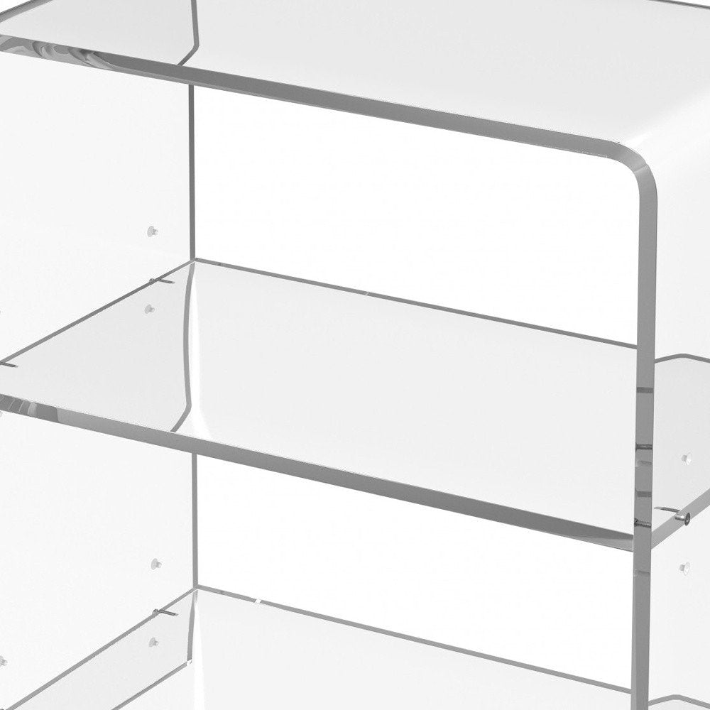 25" Clear Plastic Two Tier Bookcase HomeRoots