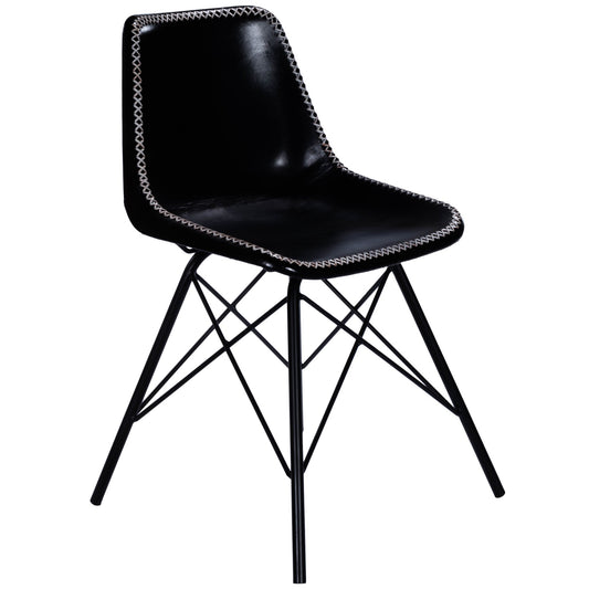 18" Black Faux Leather Side Chair