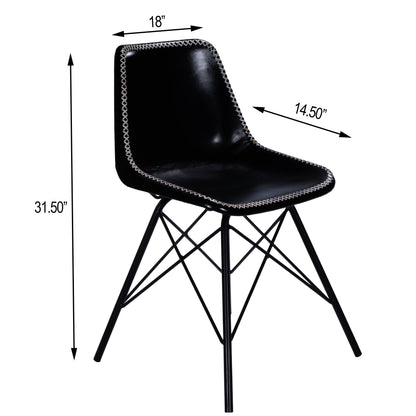 18" Black Faux Leather Side Chair