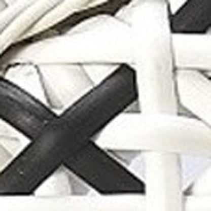 21" Black And White Woven Faux Rattan Outdoor Dining Chair HomeRoots
