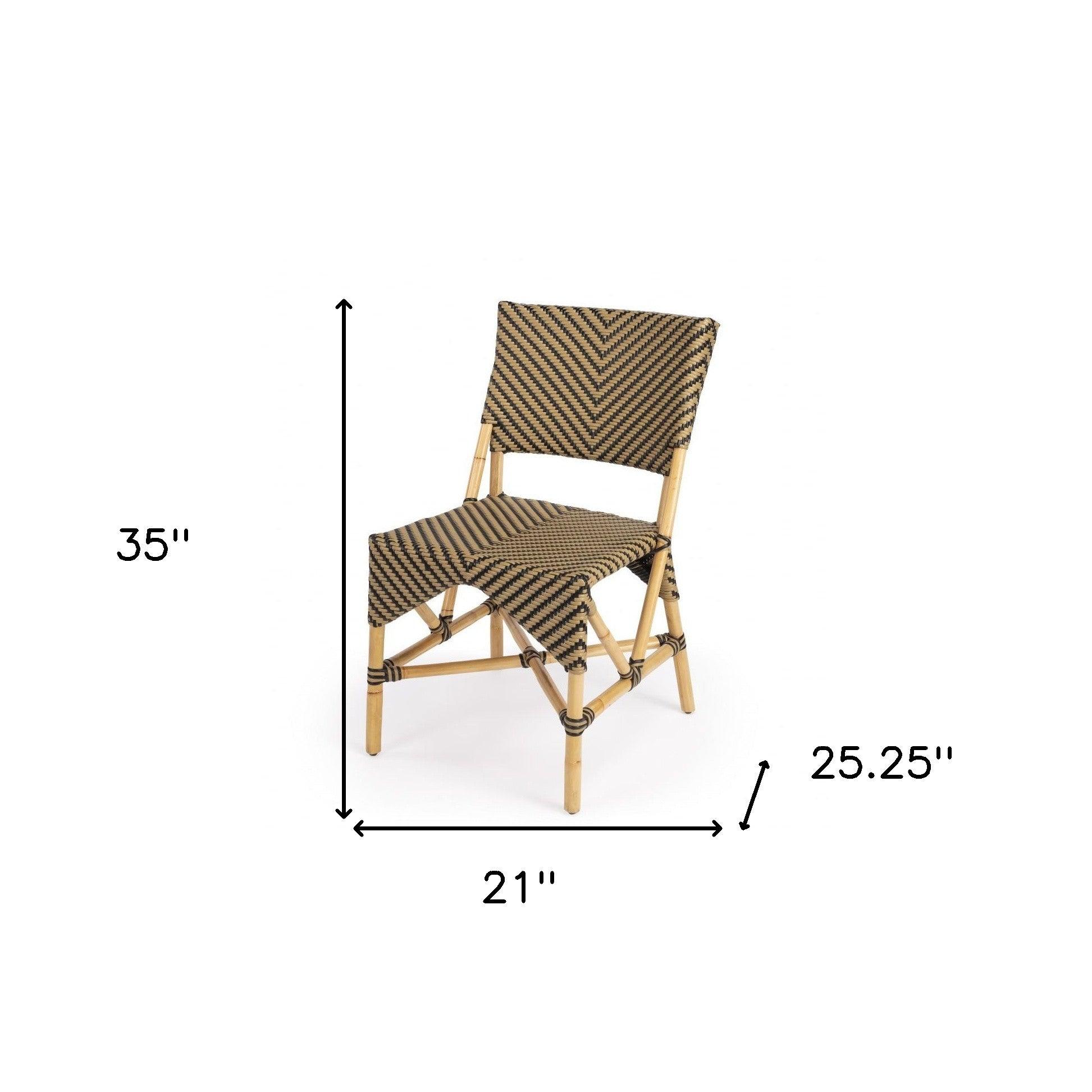 Brown Faux Rattan Dining Chair - FurniFindUSA