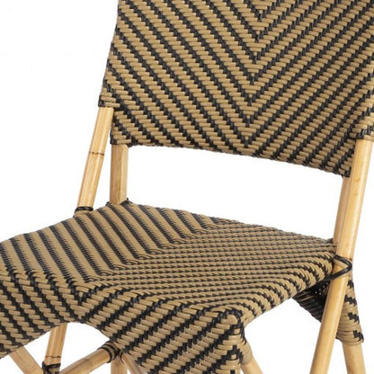 Brown Faux Rattan Dining Chair - FurniFindUSA