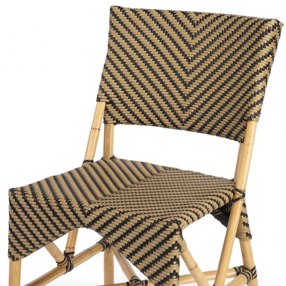 Brown Faux Rattan Dining Chair