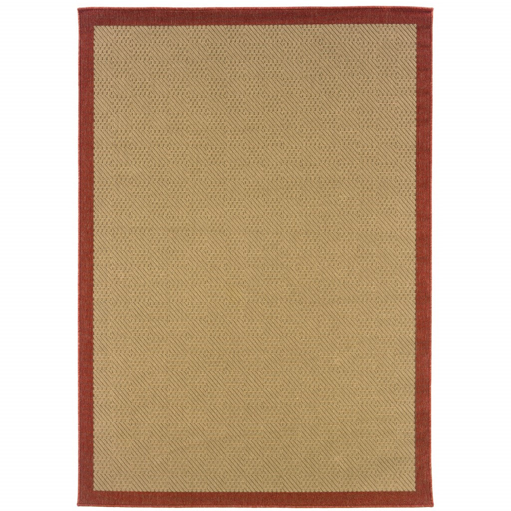 7' x 10' Beige Indoor Outdoor Area Rug