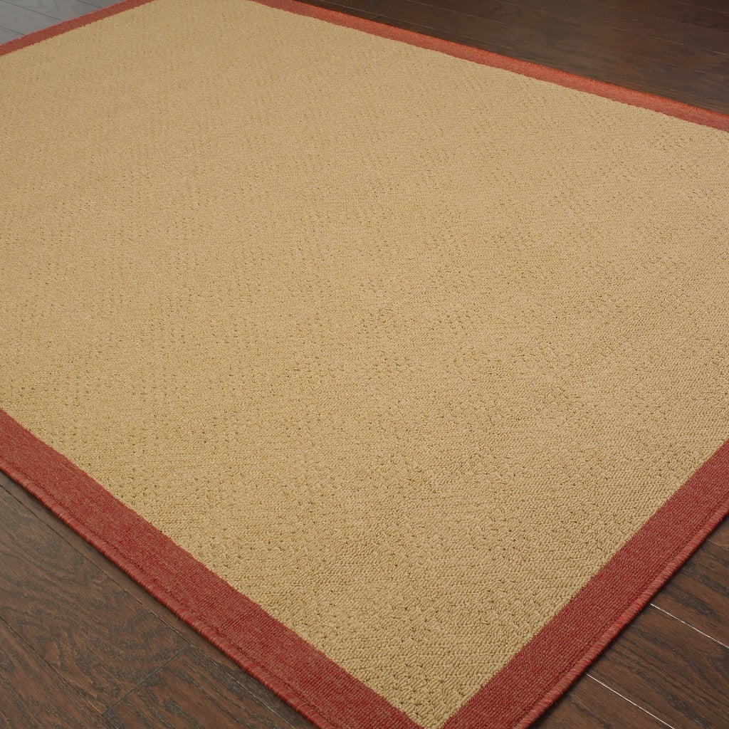 7' x 10' Beige Indoor Outdoor Area Rug