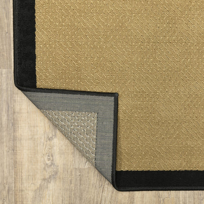 4' x 6' Beige and Black Indoor Outdoor Area Rug