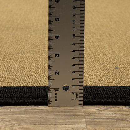 4' x 6' Beige and Black Indoor Outdoor Area Rug