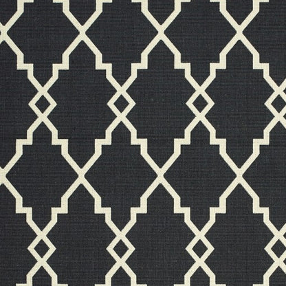 4' x 6' Black and Ivory Indoor Outdoor Area Rug