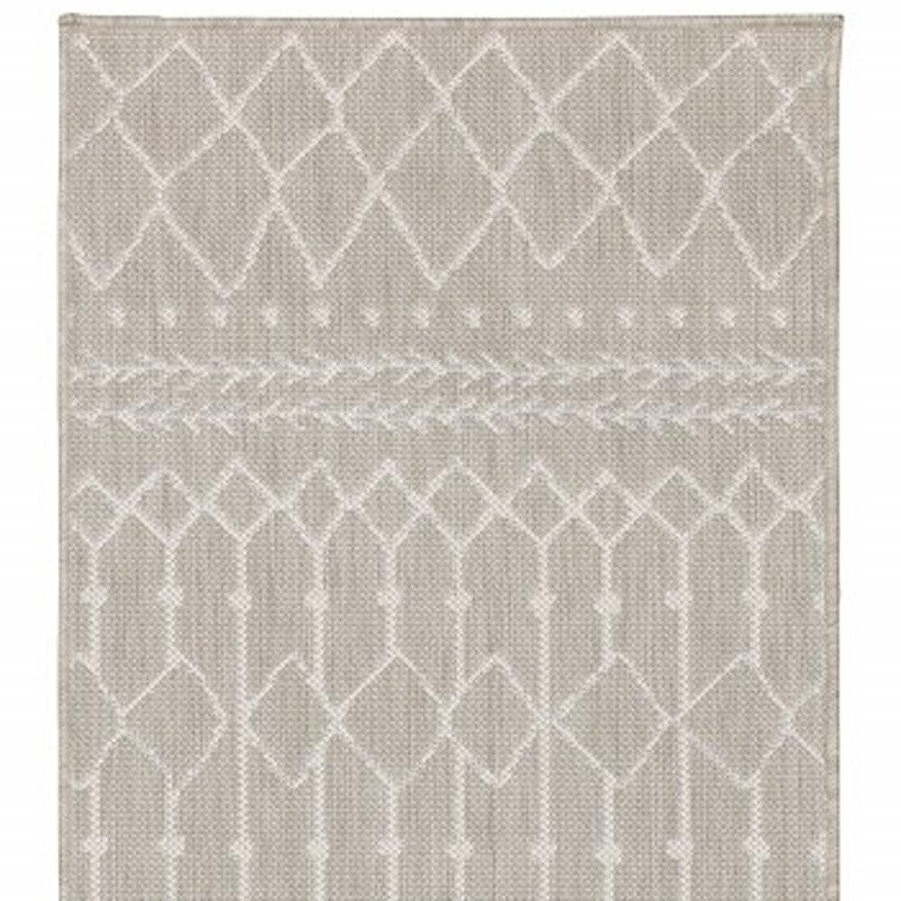3' X 5' Gray and Ivory Indoor Outdoor Area Rug - FurniFindUSA