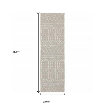 3' X 5' Gray and Ivory Indoor Outdoor Area Rug - FurniFindUSA