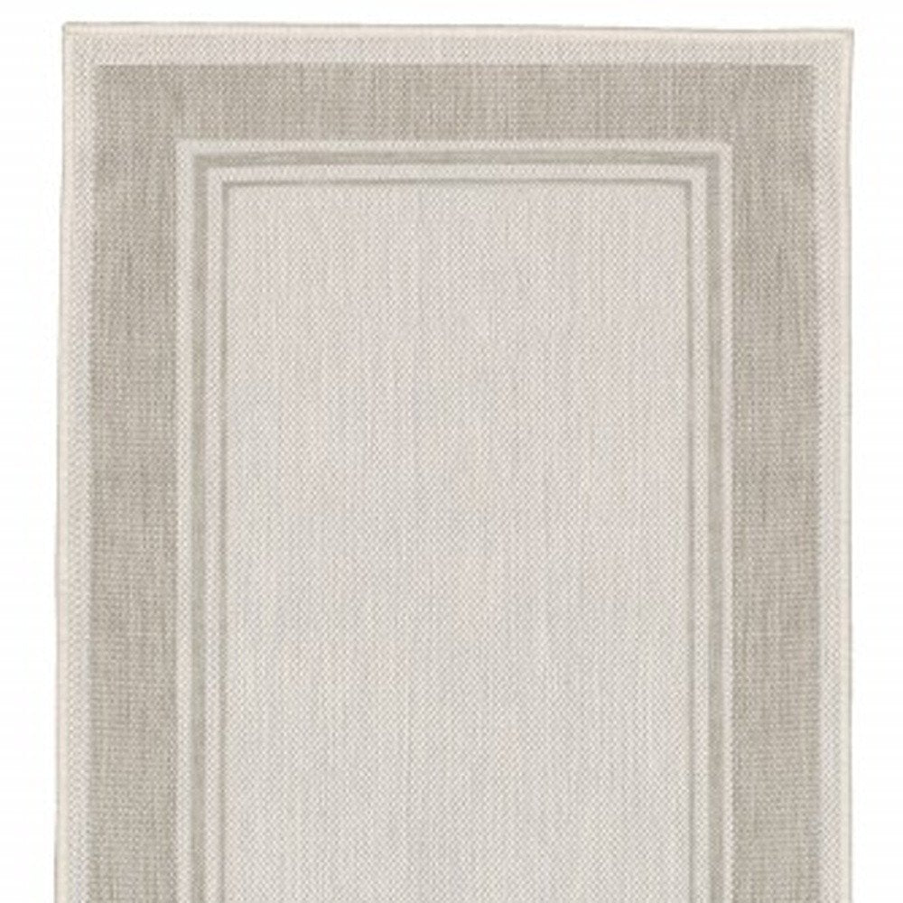 3' X 6' Gray And Ivory Indoor Outdoor Runner Rug — view 10