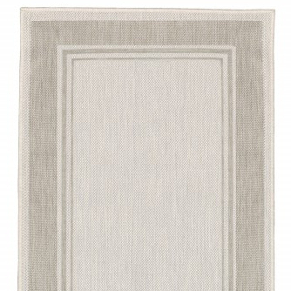 3' X 5' Gray and Ivory Indoor Outdoor Area Rug