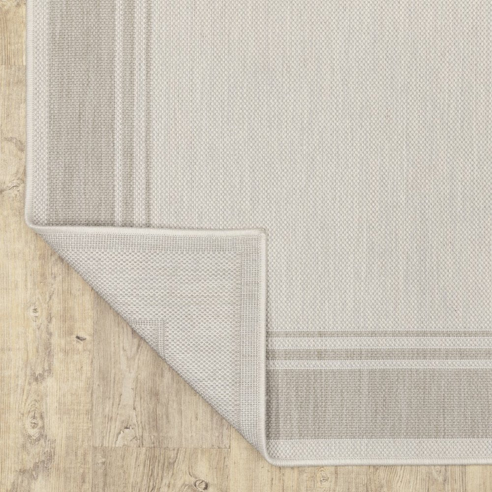 3' X 6' Gray And Ivory Indoor Outdoor Runner Rug — view 3