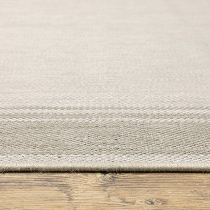 3' X 6' Gray And Ivory Indoor Outdoor Runner Rug HomeRoots