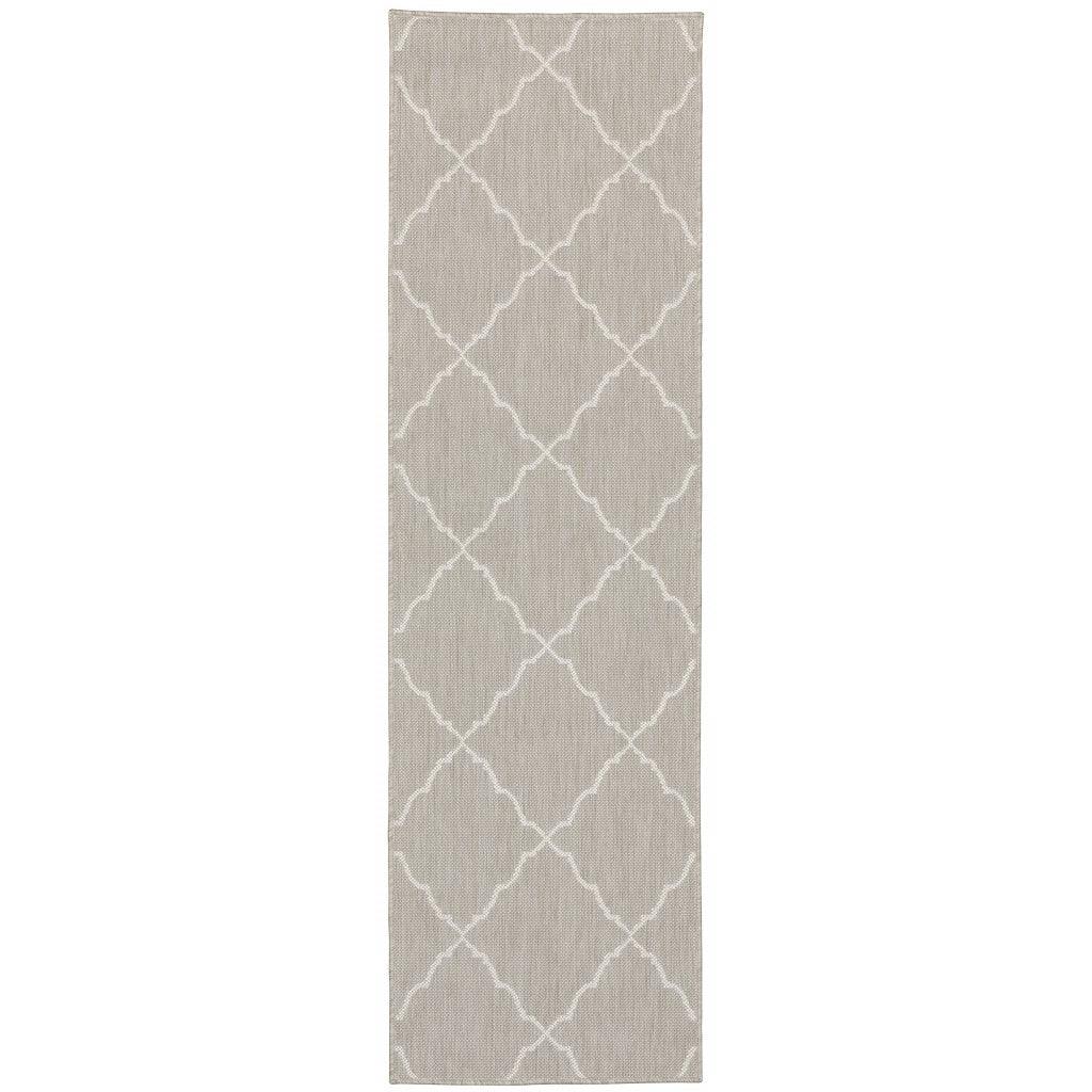 3' X 5' Gray and Ivory Indoor Outdoor Area Rug - FurniFindUSA