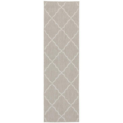 3' X 5' Gray and Ivory Indoor Outdoor Area Rug - FurniFindUSA