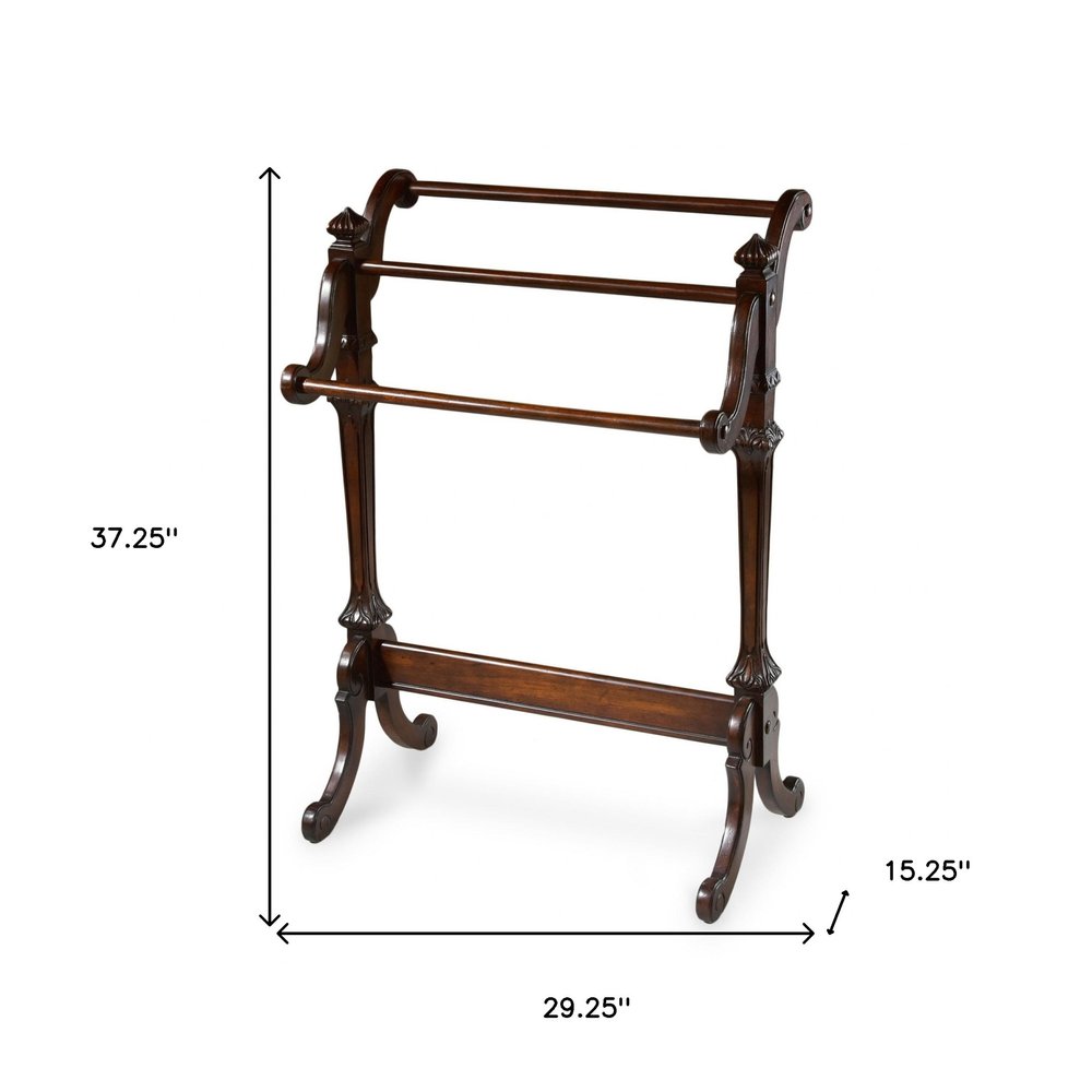 29" Deep Cherry Wood Blanket Stand HomeRoots