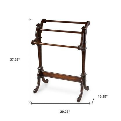 29" Deep Cherry Wood Blanket Stand HomeRoots