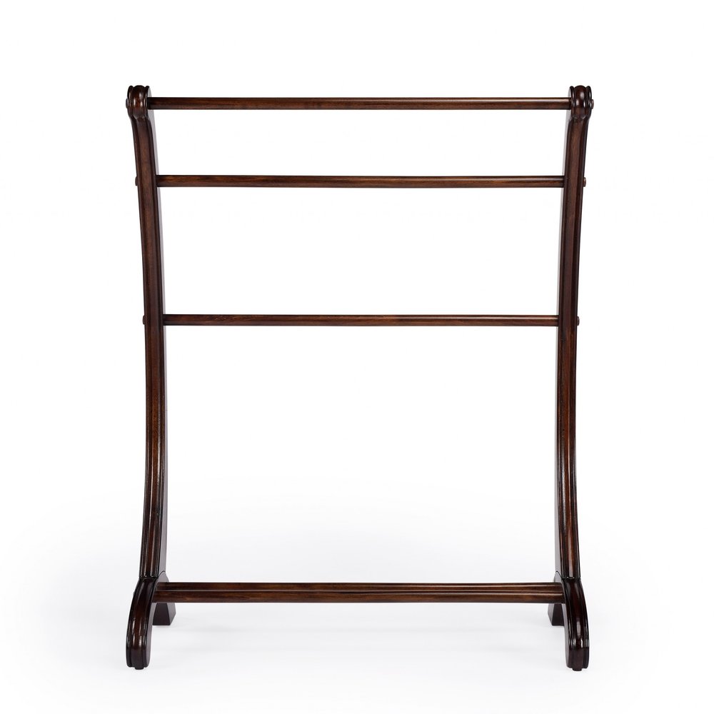 36" Deep Cherry Brown Wood Blanket Stand HomeRoots