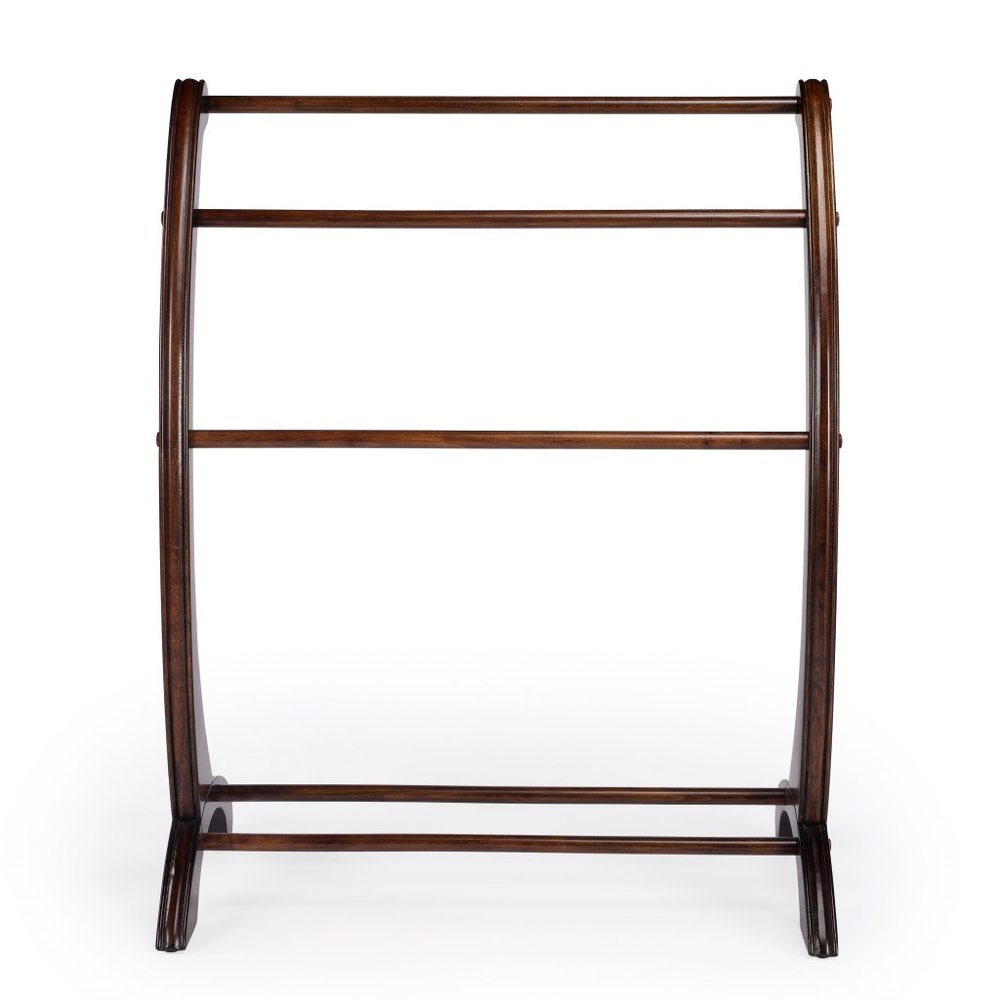 36" Deep Cherry Brown Wood Blanket Stand HomeRoots