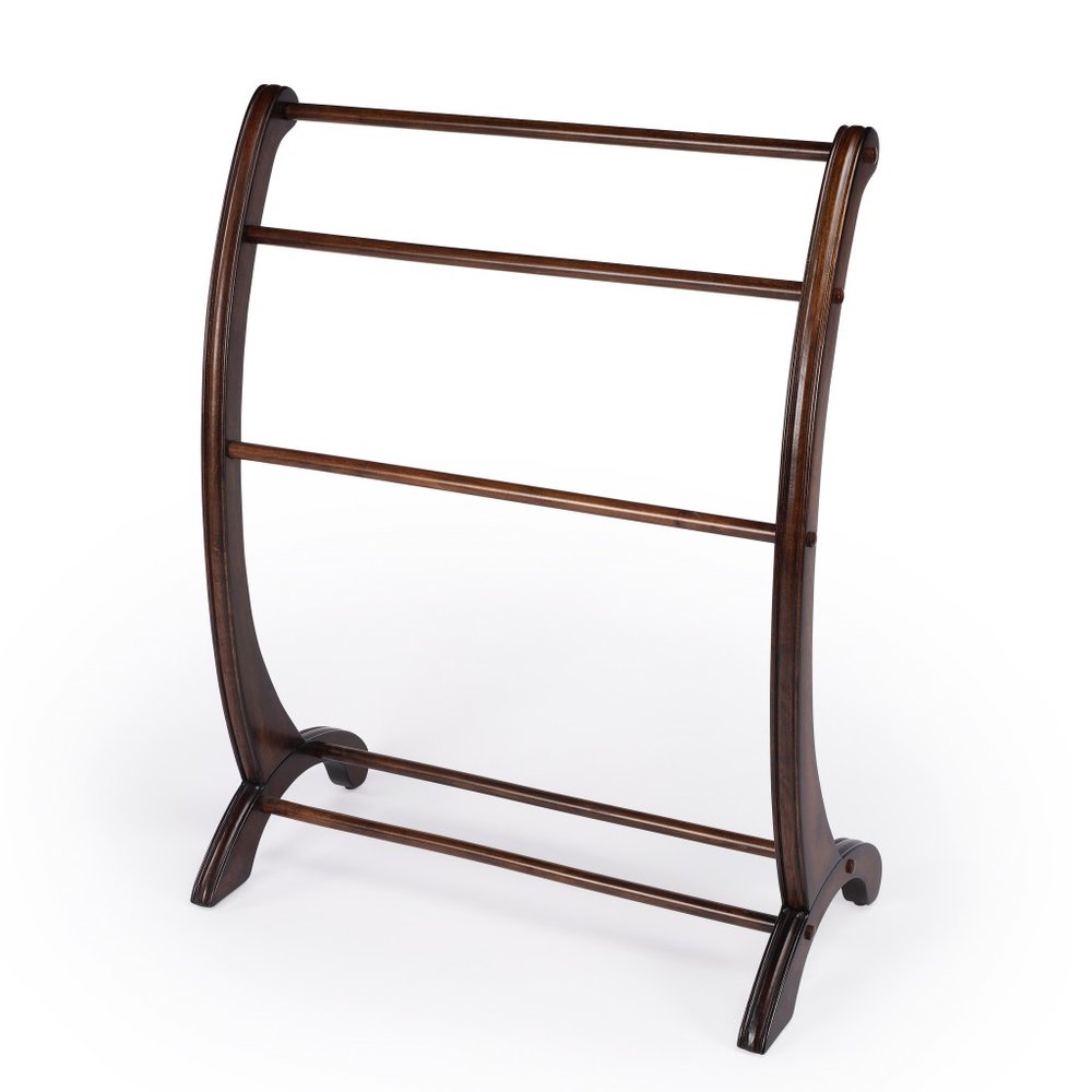 36" Deep Cherry Brown Wood Blanket Stand HomeRoots