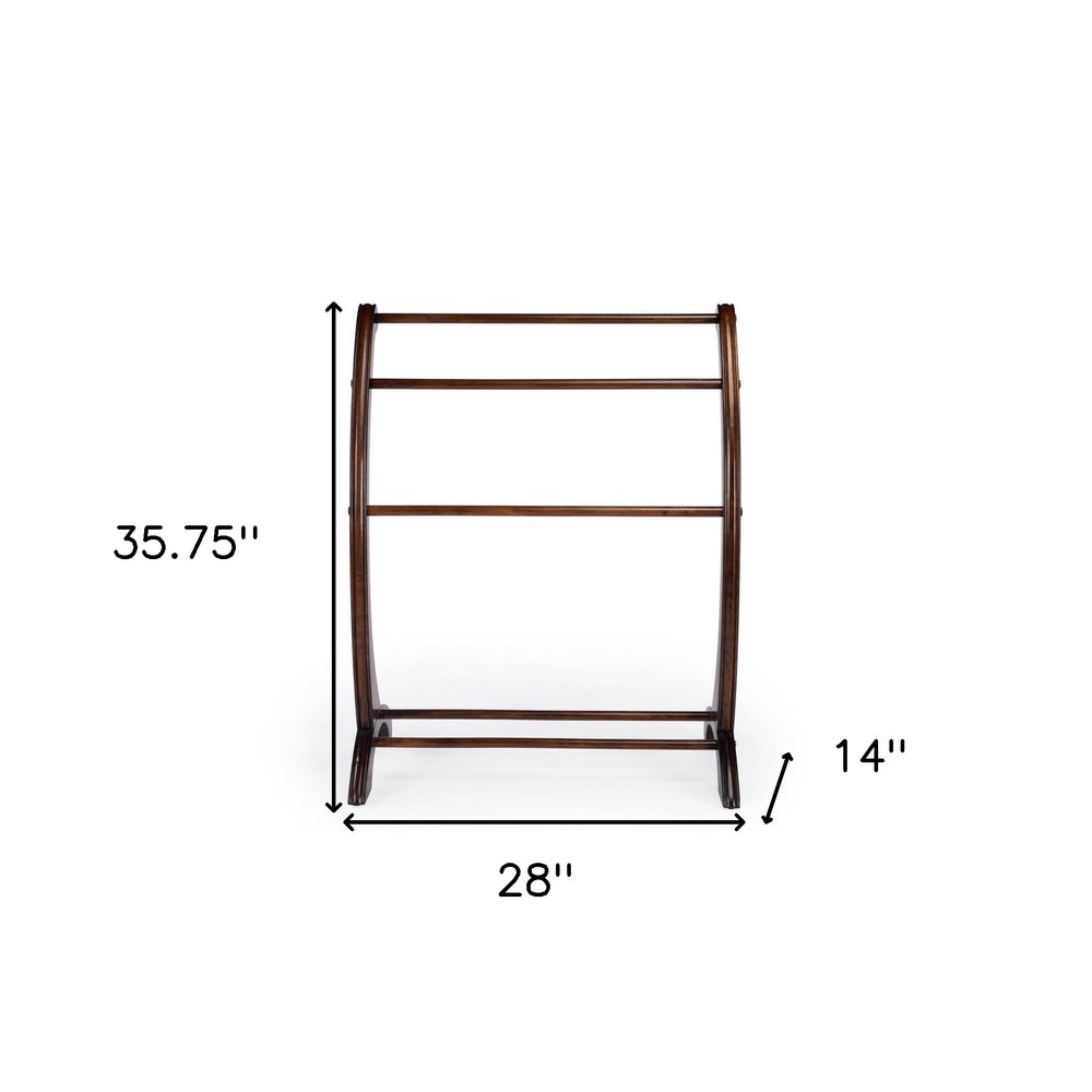 36" Deep Cherry Brown Wood Blanket Stand HomeRoots