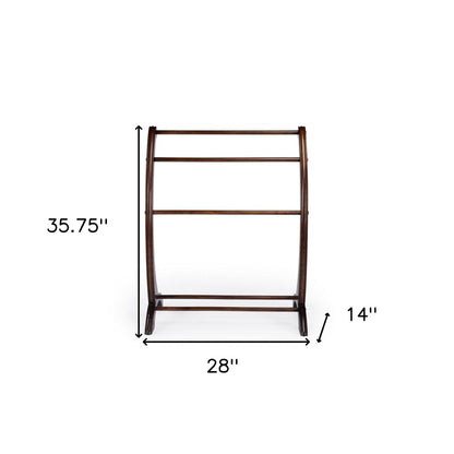 36" Deep Cherry Brown Wood Blanket Stand HomeRoots