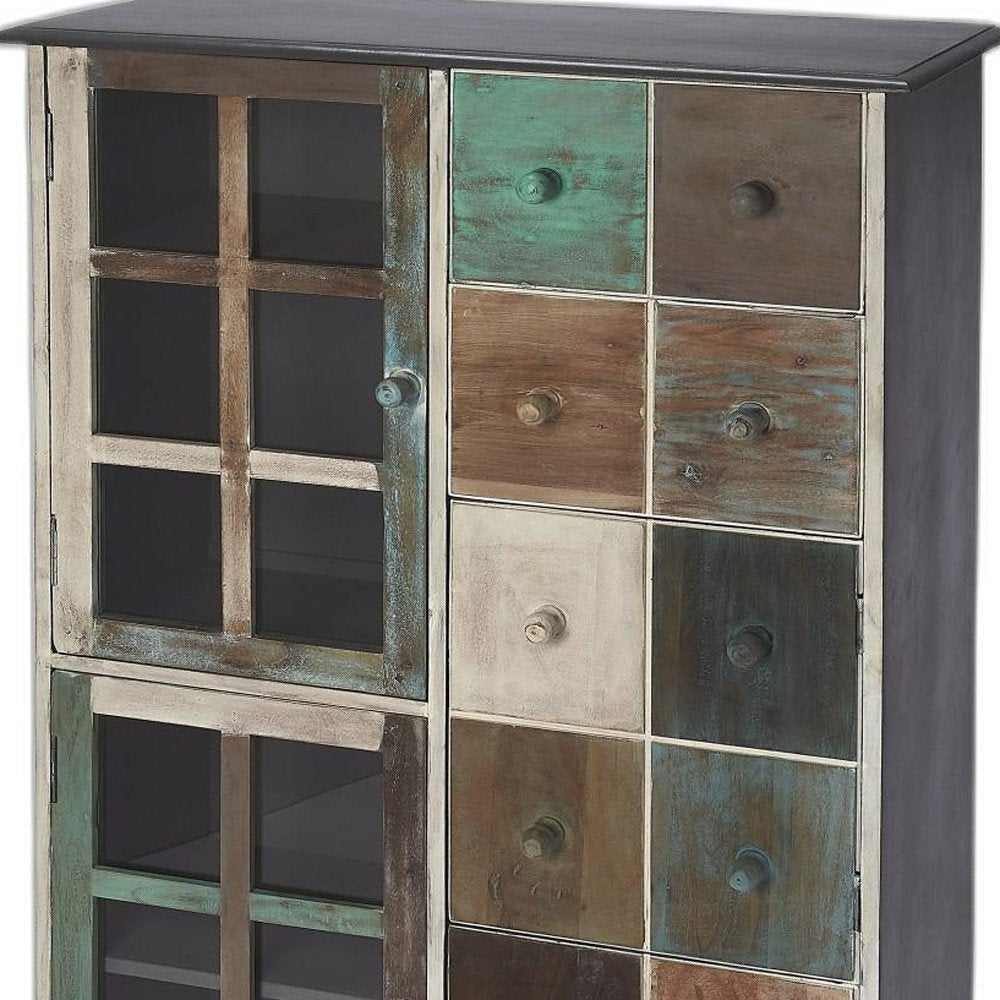 32" Brown And Dark Brown Solid Wood Frame Standard Accent Chest With Two Drawers HomeRoots