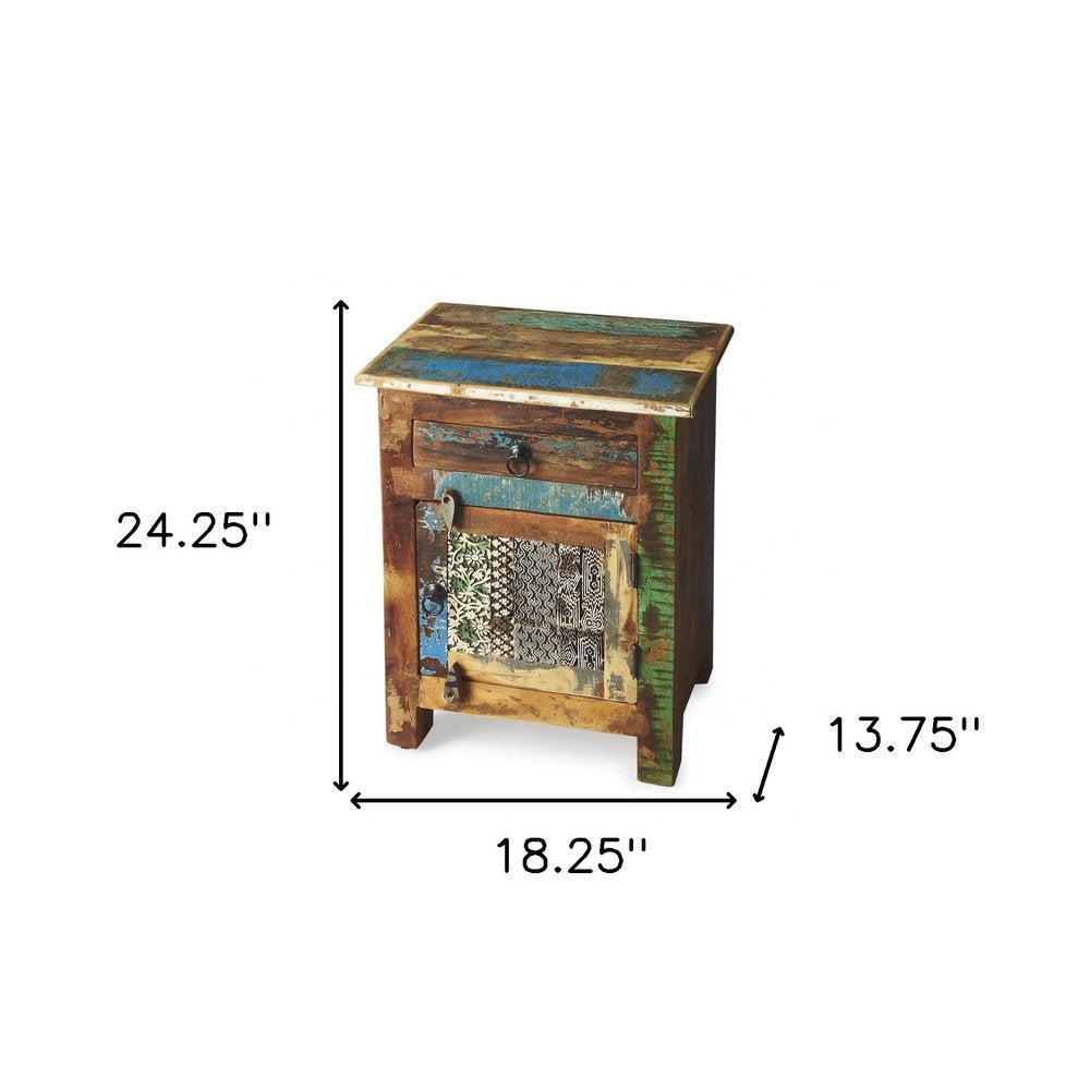 18" Brown Standard Accent Chest With One Drawer HomeRoots