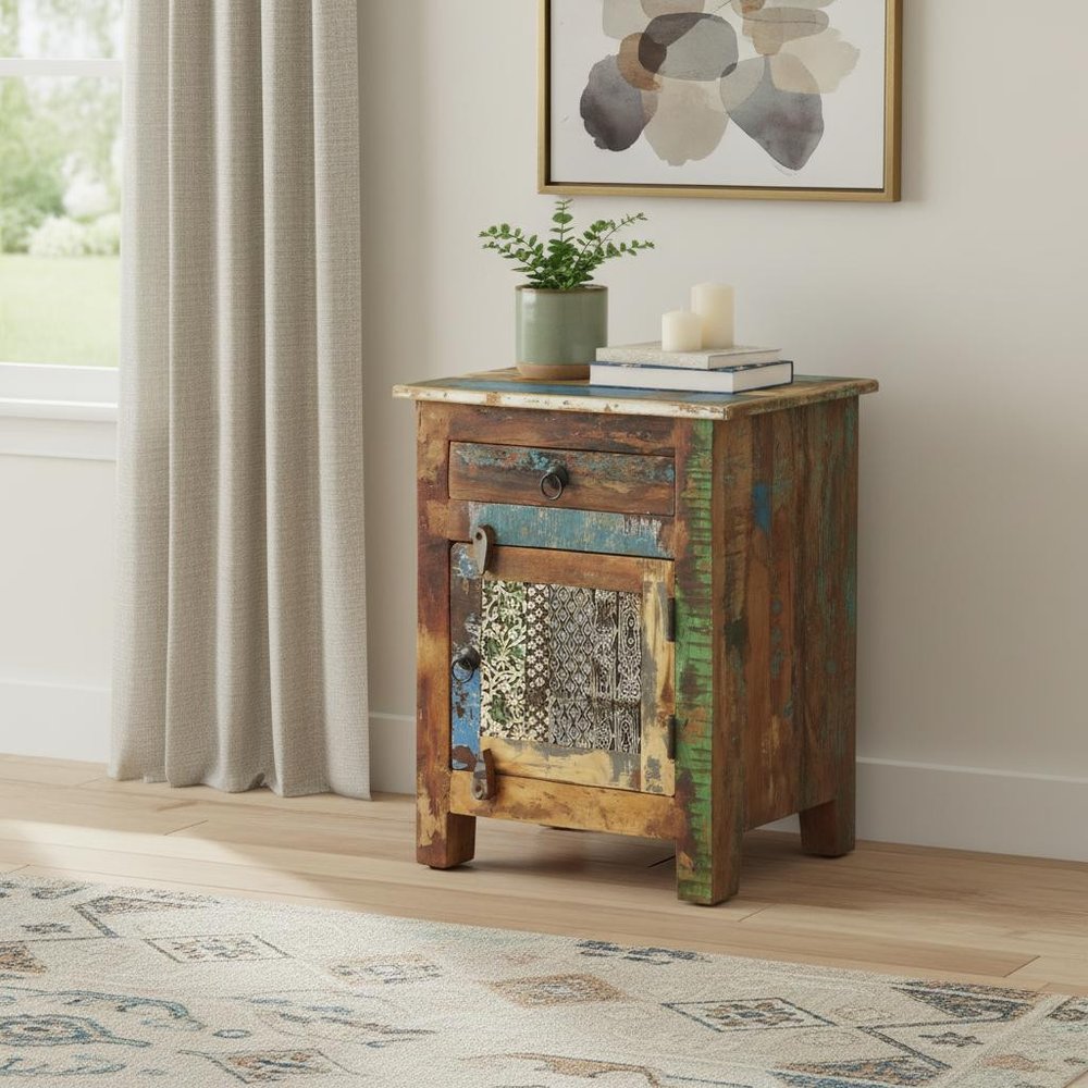 18" Brown Standard Accent Chest With One Drawer HomeRoots