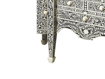 57" Black Wood Three Drawer Sideboard with Two Doors HomeRoots