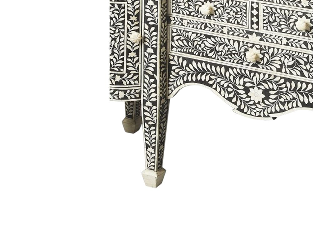 57" Black Wood Three Drawer Sideboard with Two Doors HomeRoots