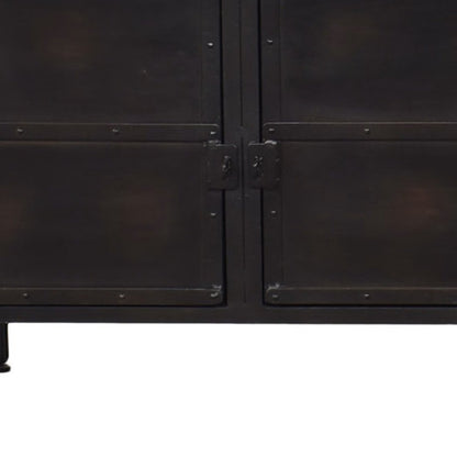 62" Black Iron Sideboard Console Cabinet HomeRoots