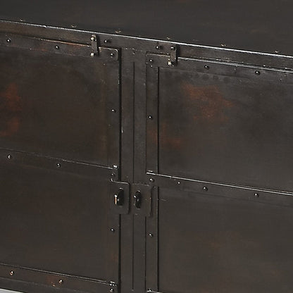 62" Black Iron Sideboard Console Cabinet HomeRoots