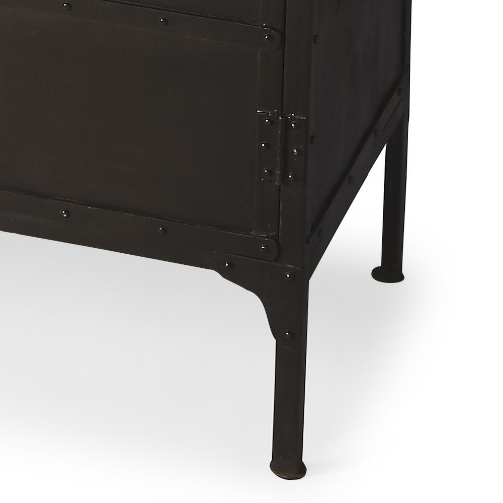 62" Black Iron Sideboard Console Cabinet HomeRoots