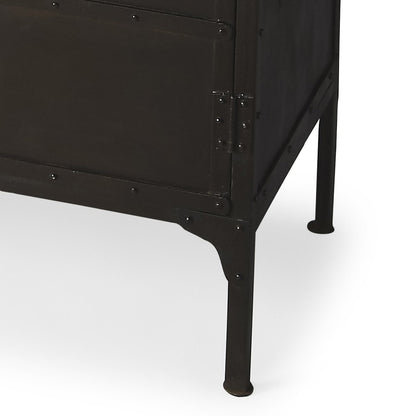 62" Black Iron Sideboard Console Cabinet HomeRoots