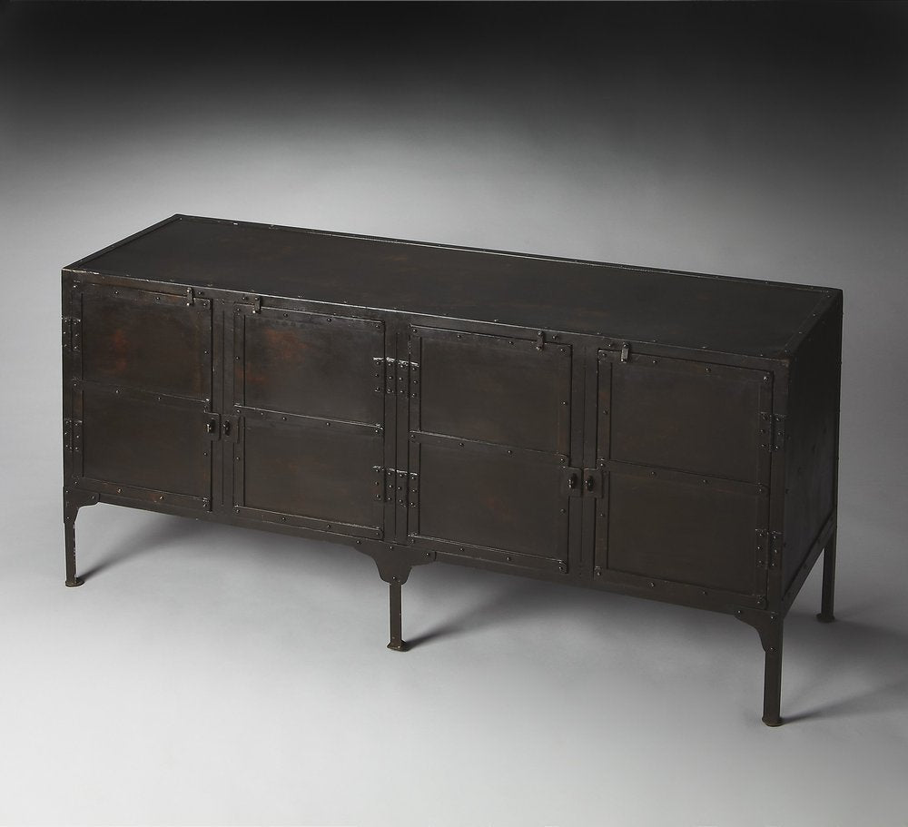 62" Black Iron Sideboard Console Cabinet HomeRoots