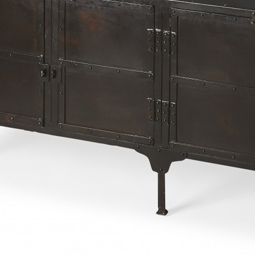 62" Black Iron Sideboard Console Cabinet HomeRoots