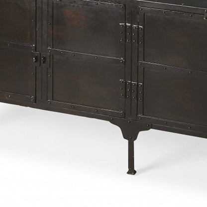 62" Black Iron Sideboard Console Cabinet HomeRoots