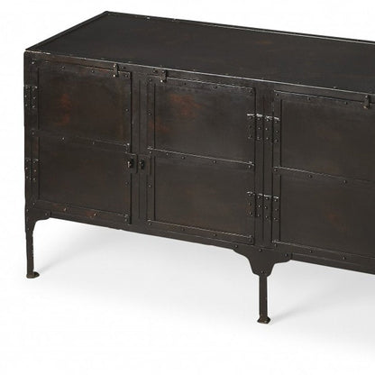 62" Black Iron Sideboard Console Cabinet HomeRoots