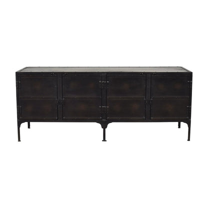 62" Black Iron Sideboard Console Cabinet HomeRoots
