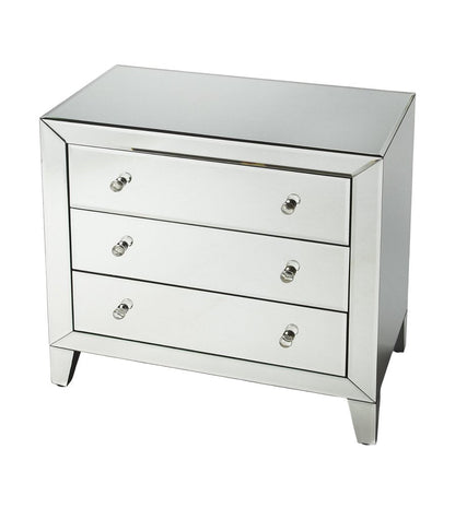 30" Clear Glass Three Drawer Chest HomeRoots